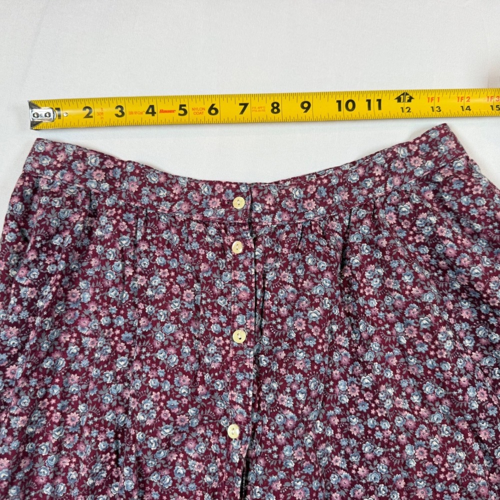 Vintage Gunne Sax Floral Lace Tiered Button Midi Skirt Sz S Cottagecore Prairie - Picture 4 of 10